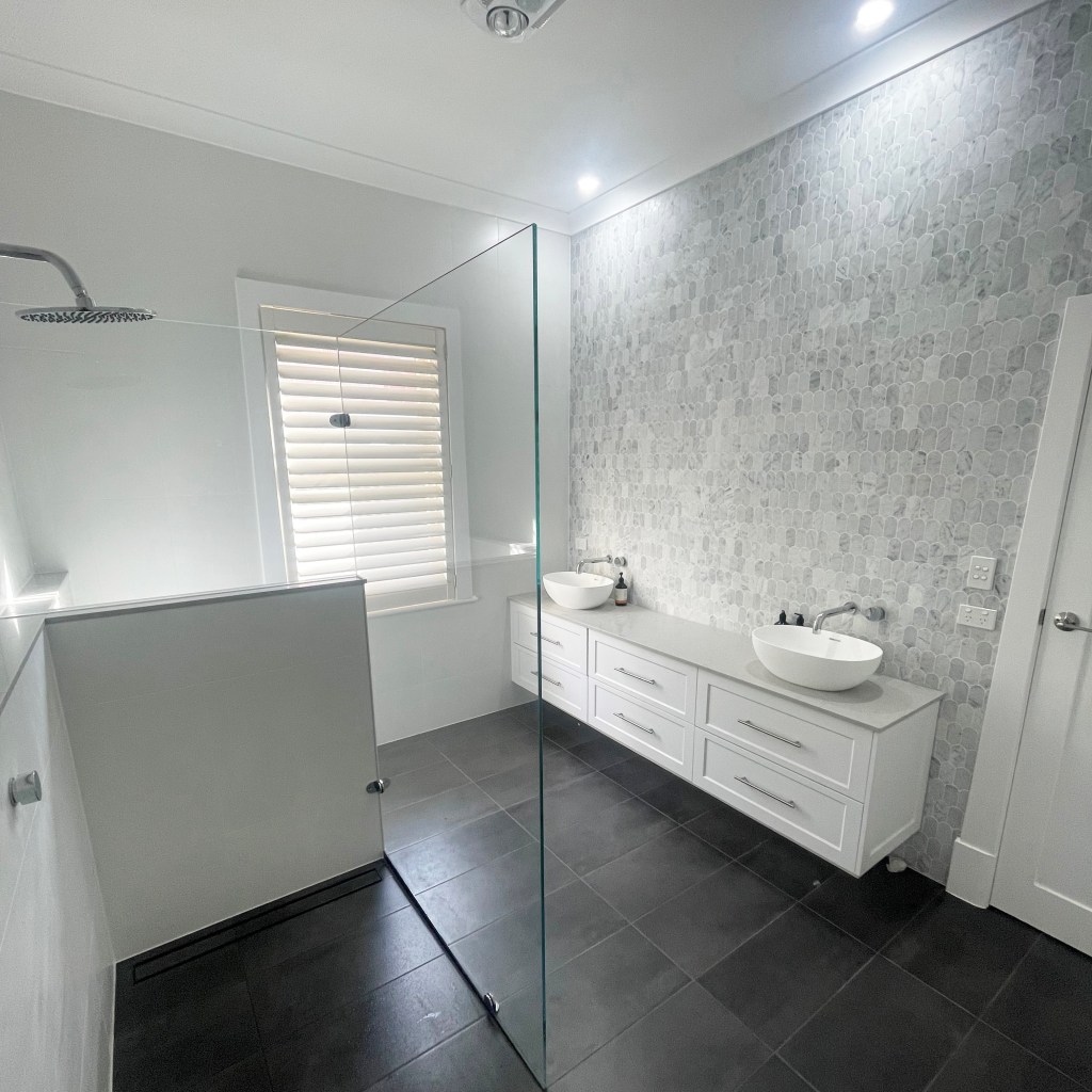 completed bathroom renovation tailored