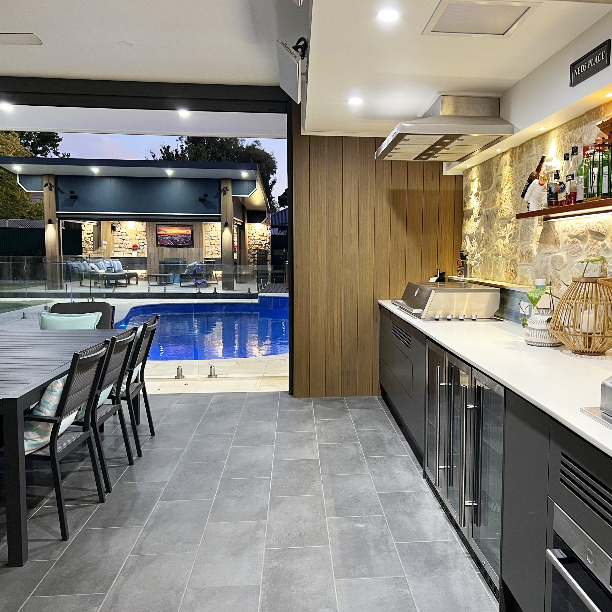 side view of finished outdoors