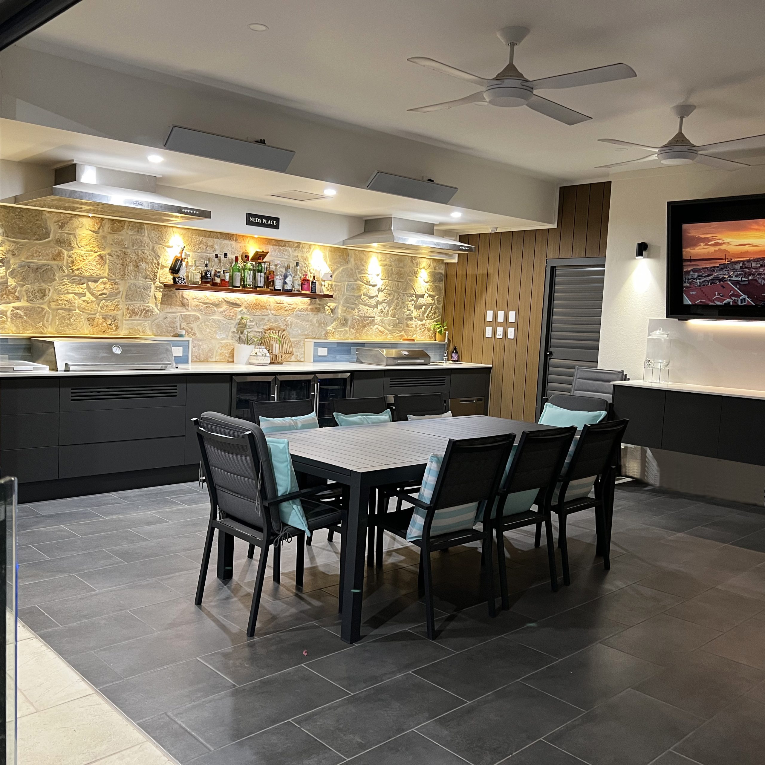 finished outdoor room