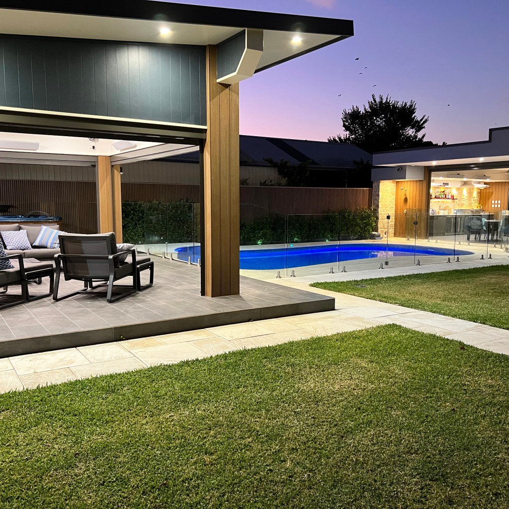 completed outdoor room and pool area addition unique