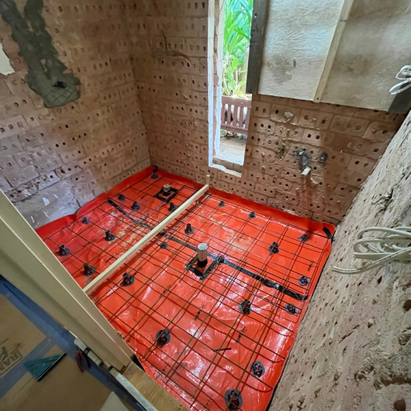 bathroom concrete prep